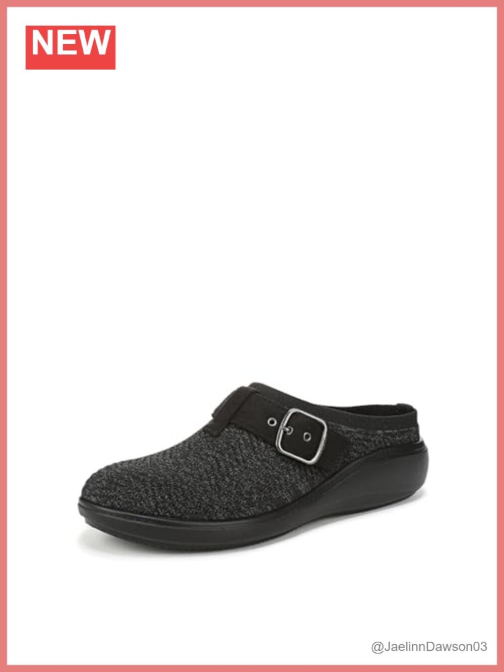 Women's Slip-On Mule Shoes Stretch Knit Round Toe Kitten Heel